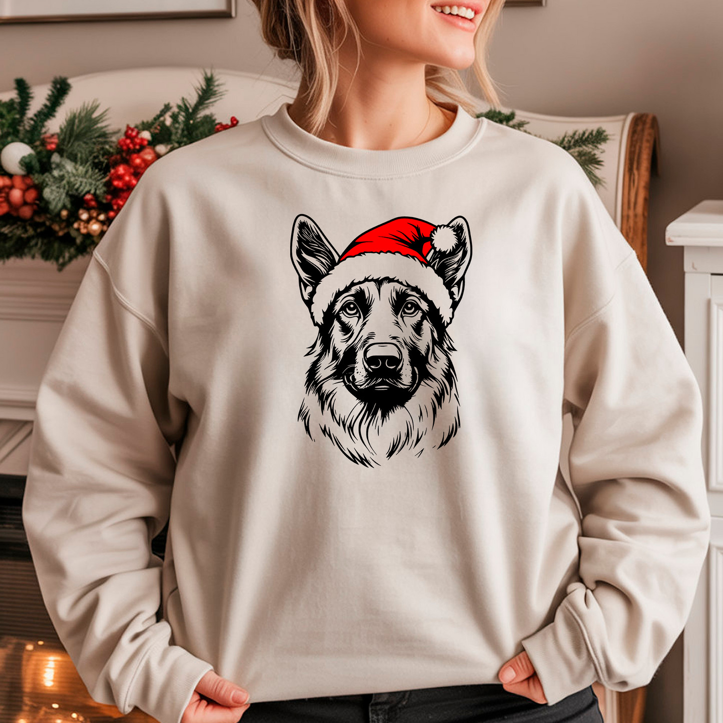 Oversized Φούτερ German Shepherd Santa