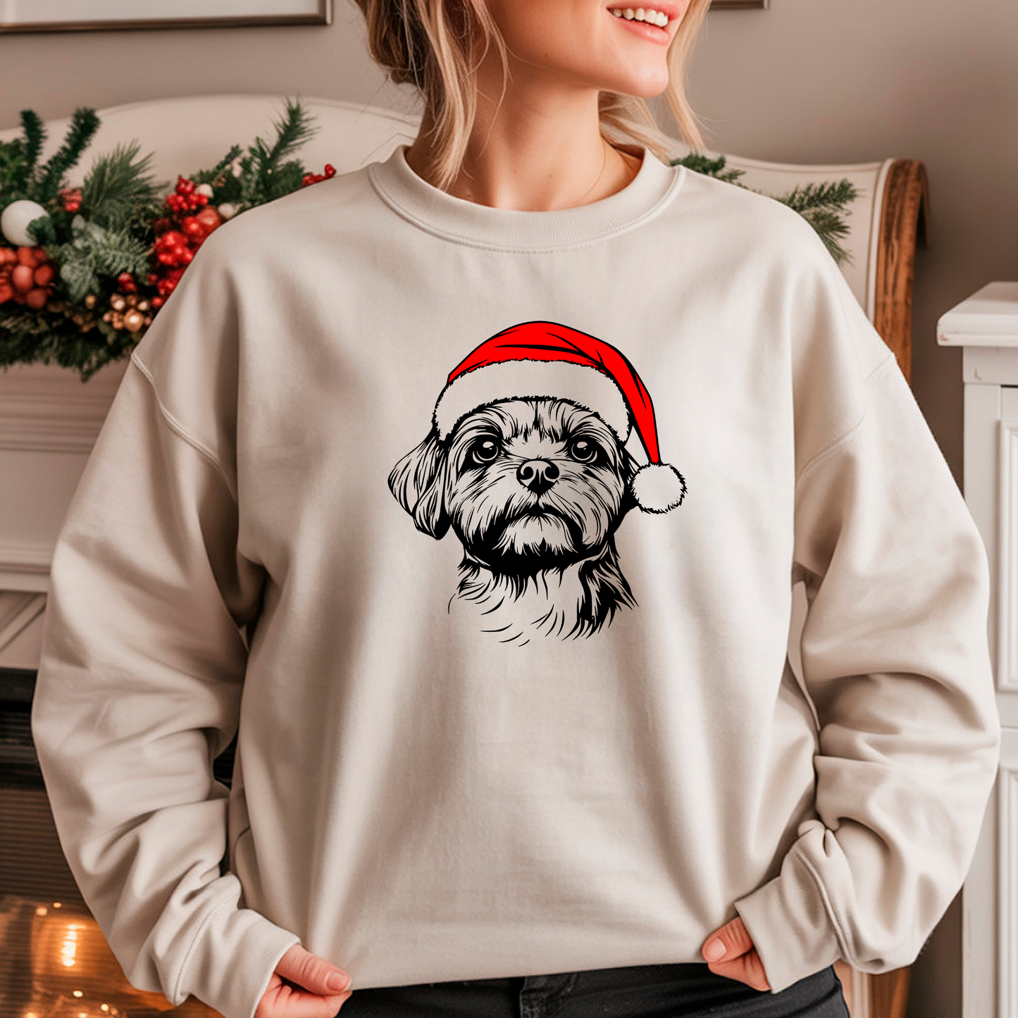 Oversized Φούτερ Maltese Santa