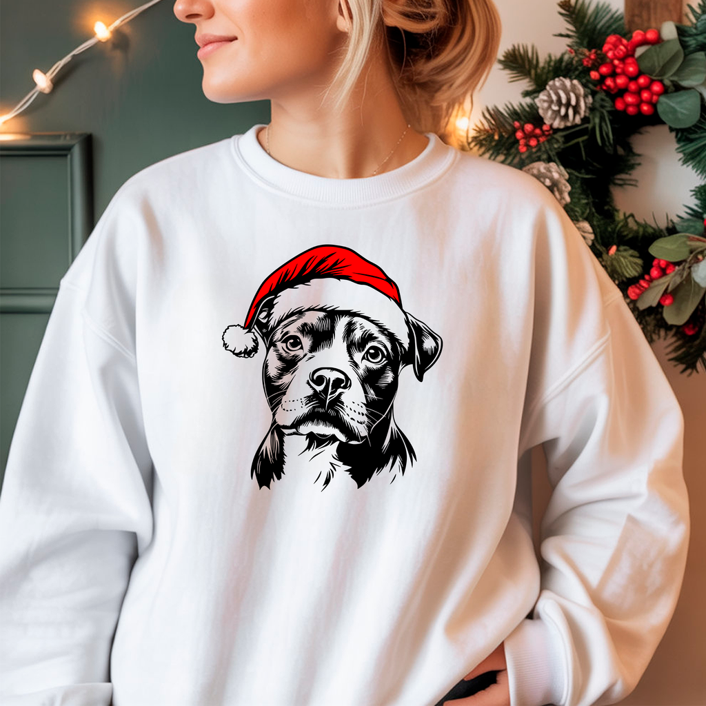 Oversized Φούτερ American Staffordshire Santa