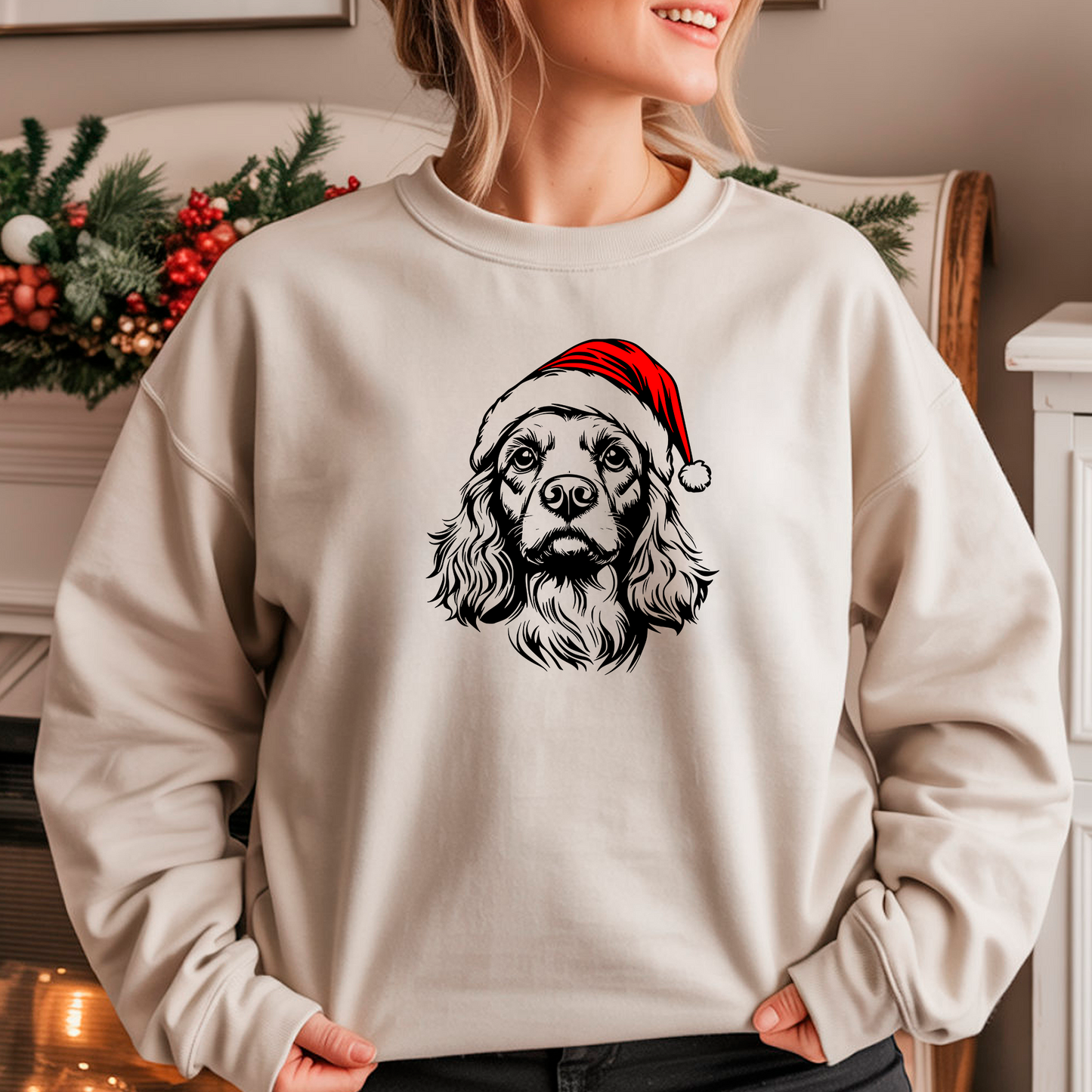 Oversized Φούτερ Cocker Spaniel Santa