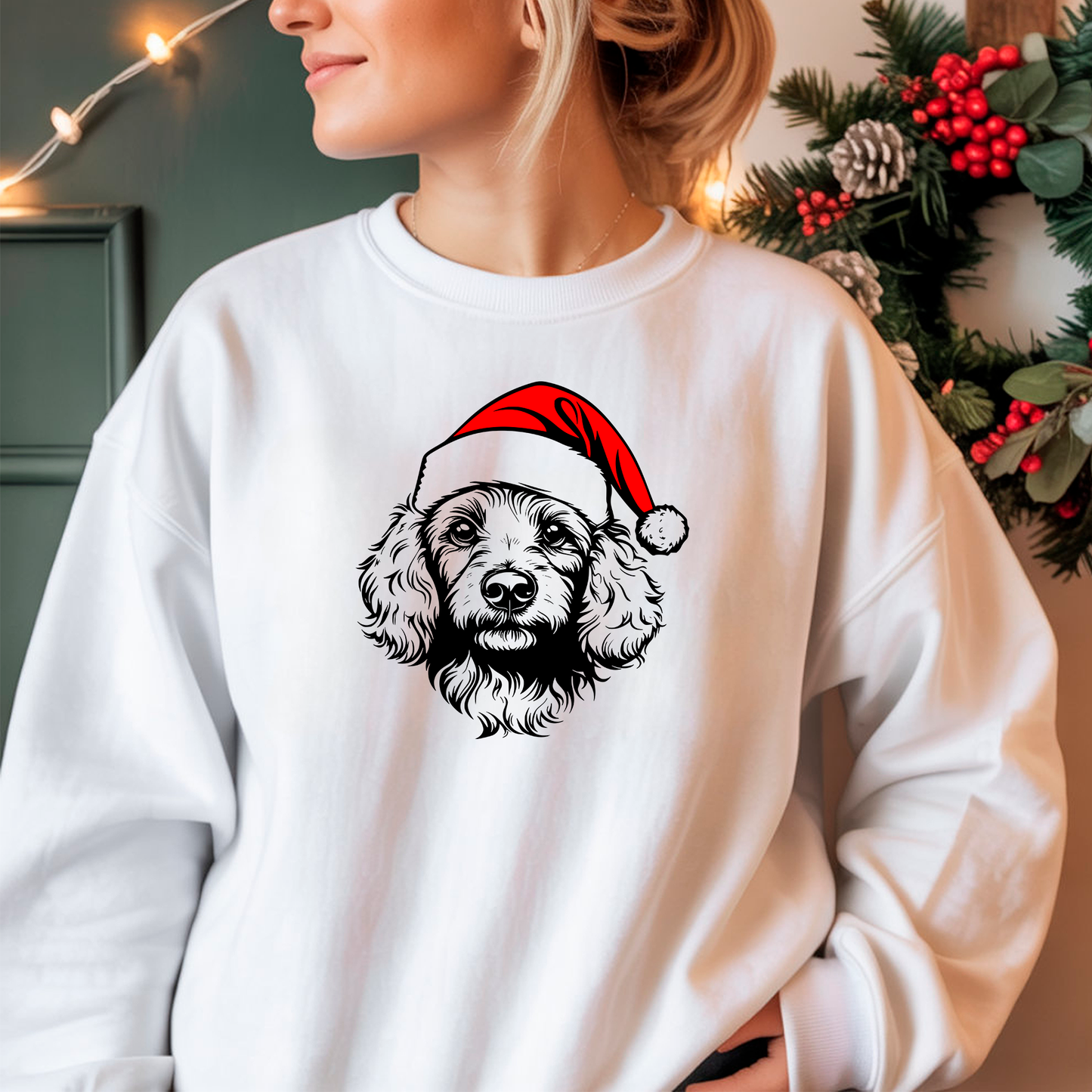 Oversized Φούτερ Poodle Santa