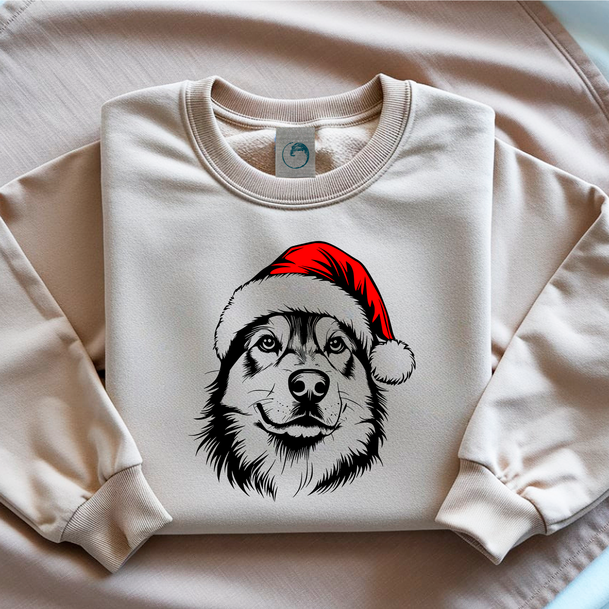 Oversized Φούτερ Siberian Husky Santa