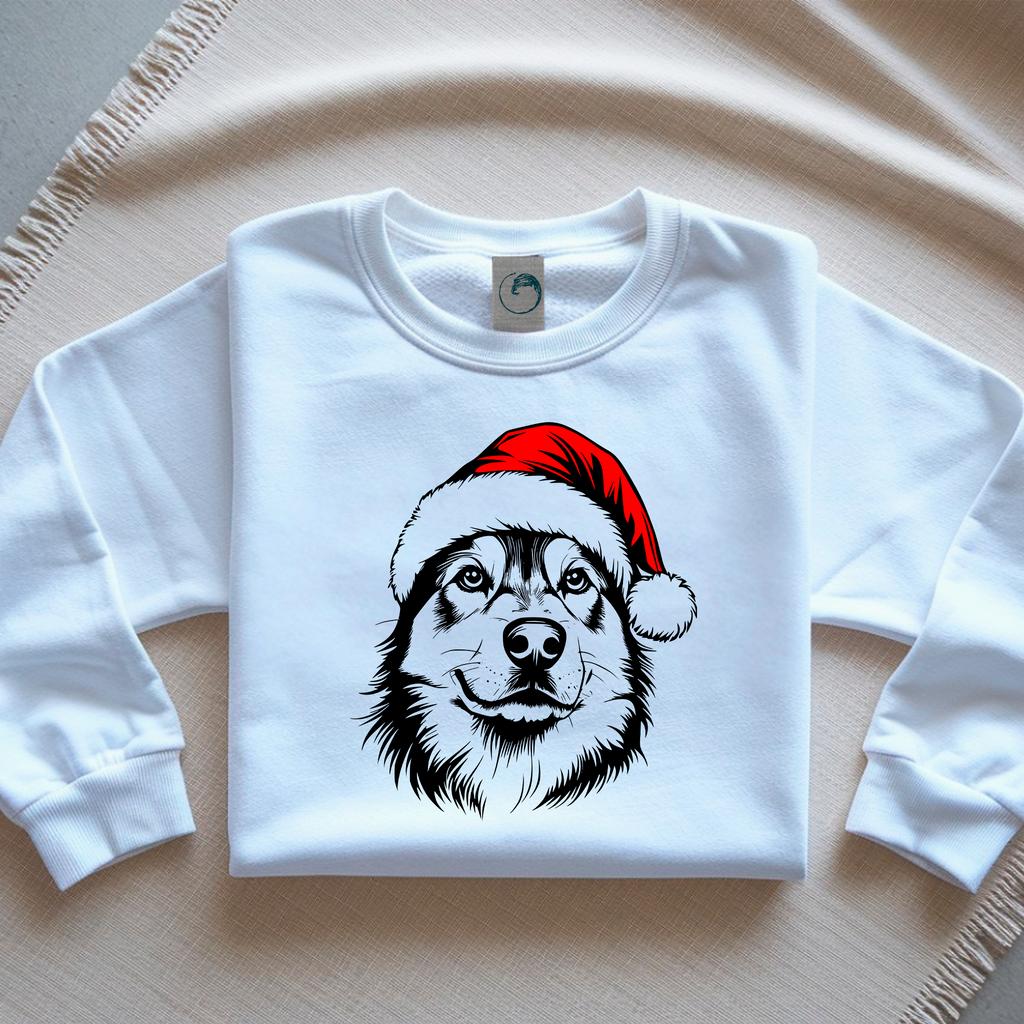 Oversized Φούτερ Siberian Husky Santa