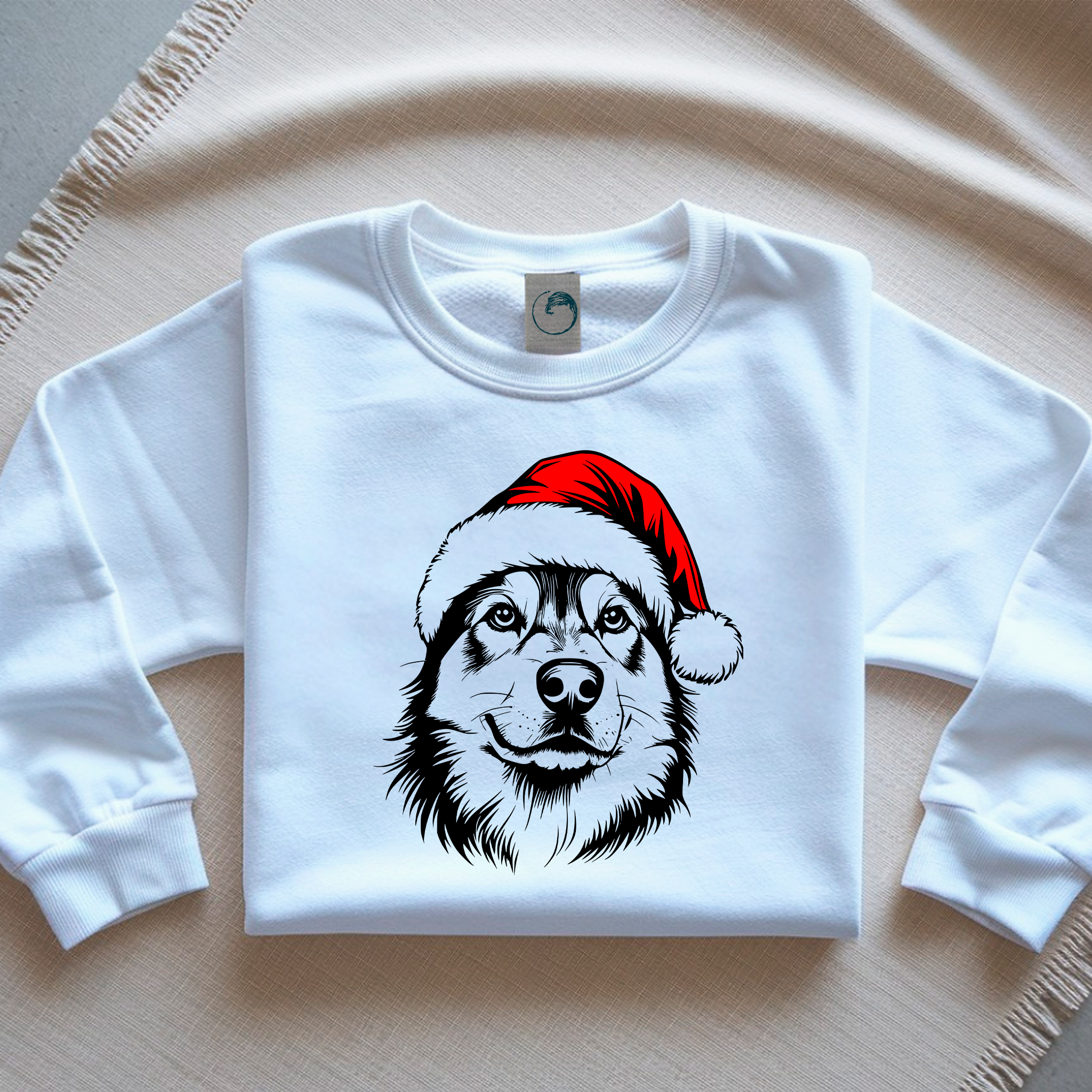 Oversized Φούτερ Siberian Husky Santa