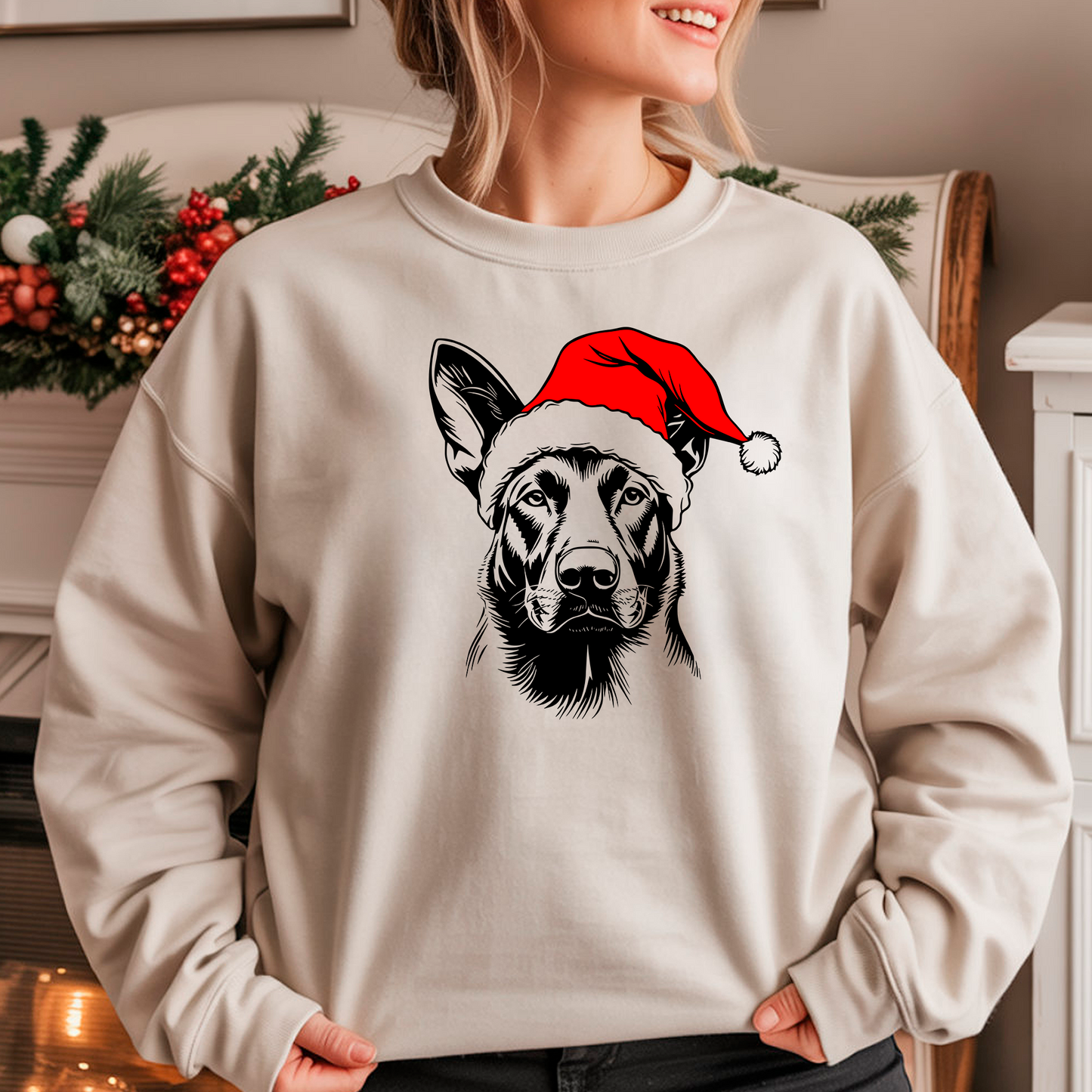 Oversized Φούτερ Belgian Malinois Santa