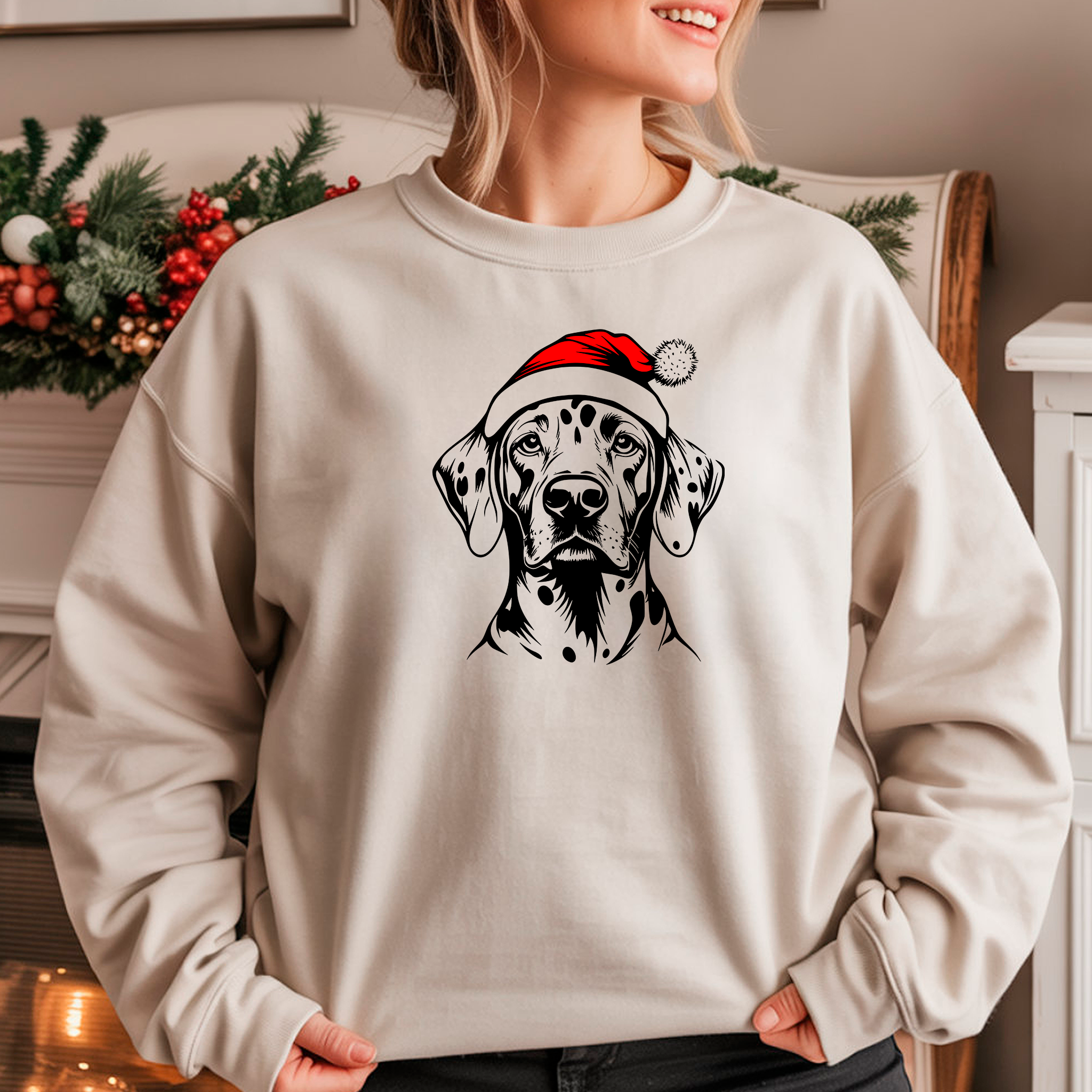 Oversized Φούτερ Dalmatian Santa