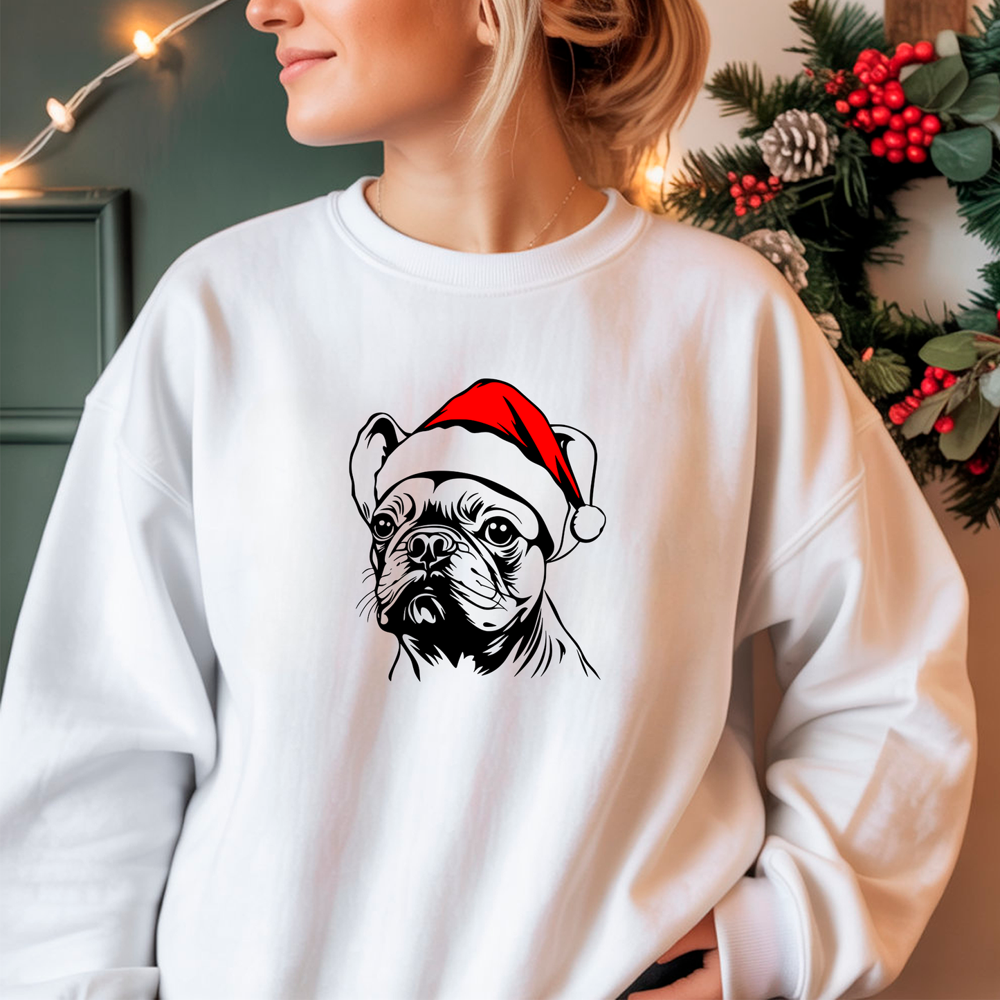 Oversized Φούτερ French Bulldog Santa