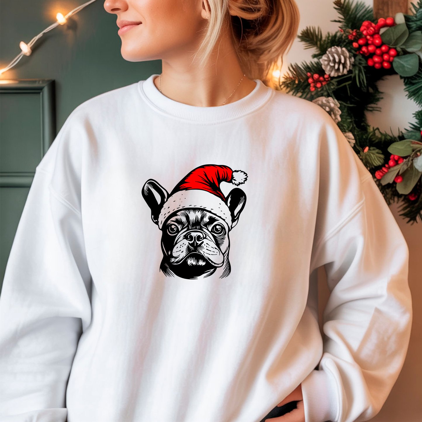 Oversized Φούτερ French Bulldog Santa