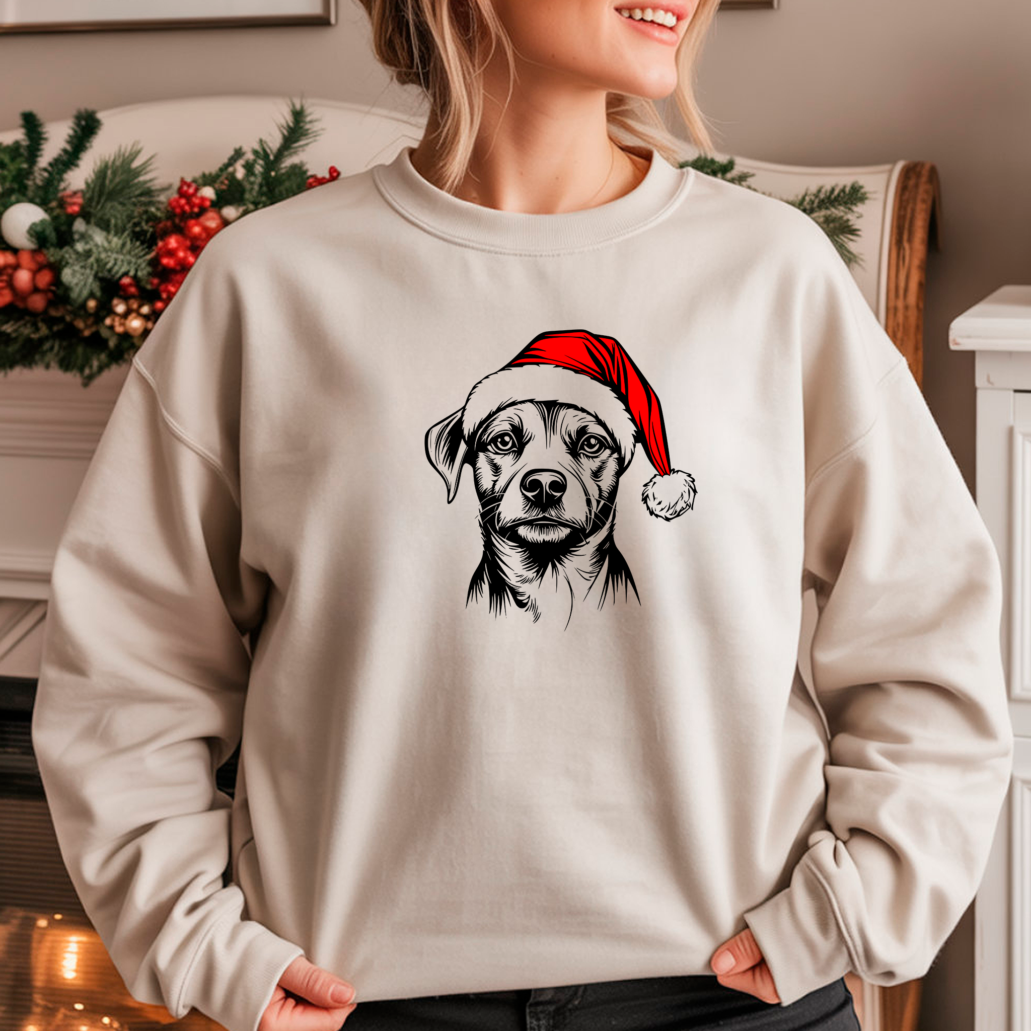 Oversized Φούτερ Jack Russell Santa