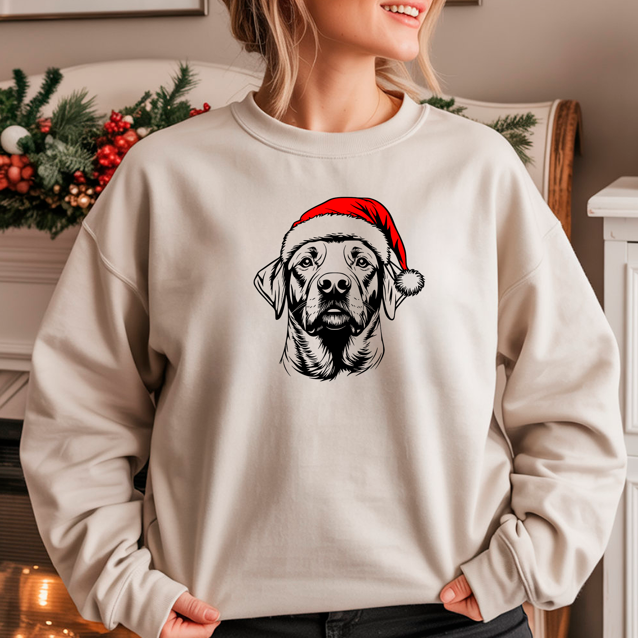 Oversized Φούτερ Labrador Retriever Santa