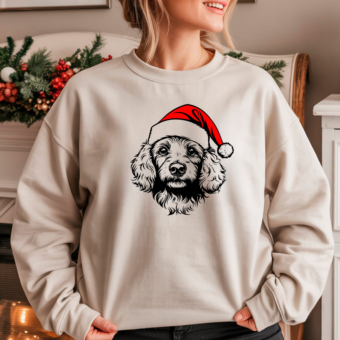 Oversized Φούτερ Poodle Santa