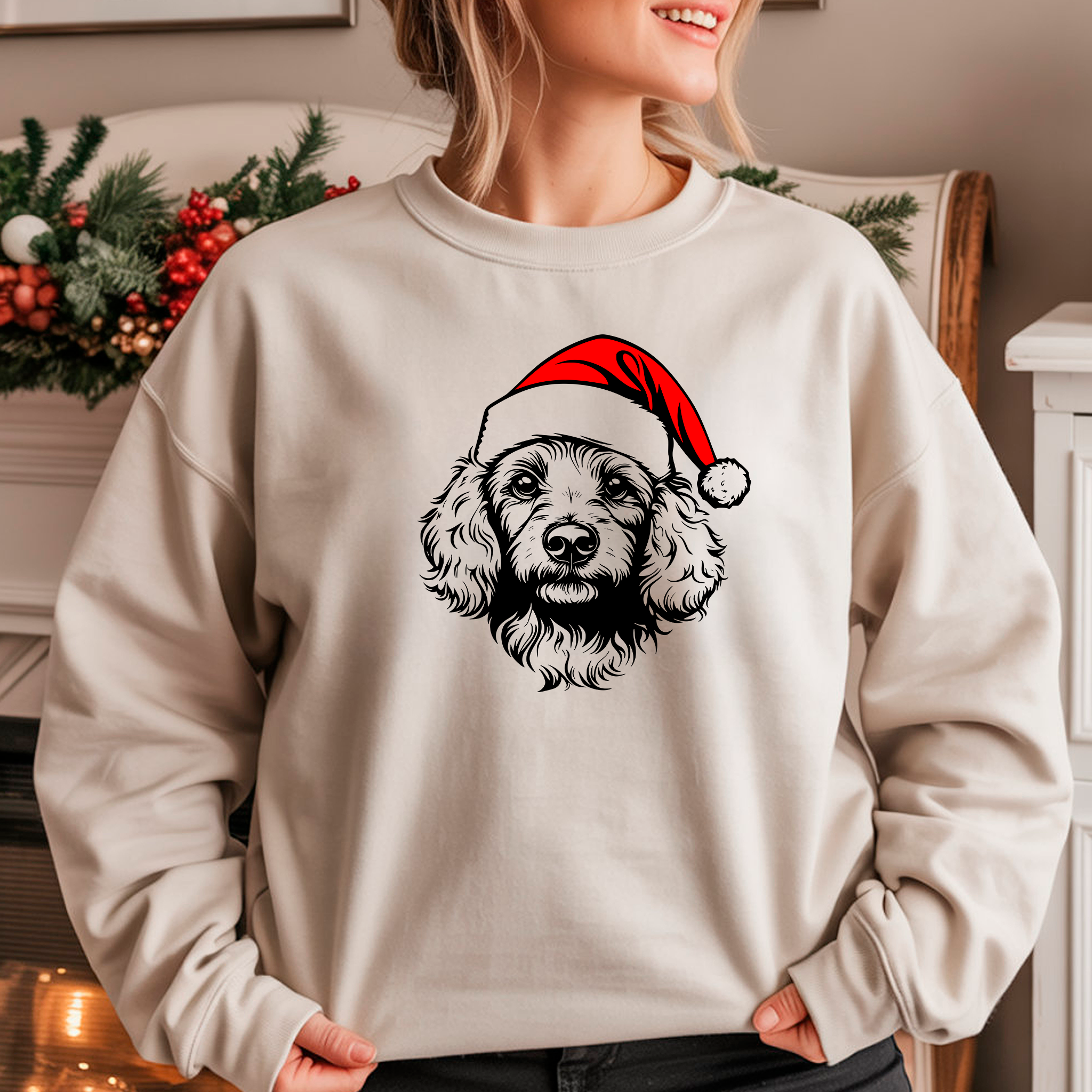 Oversized Φούτερ Poodle Santa