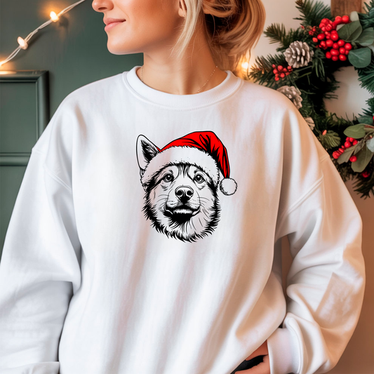 Oversized Φούτερ Shiba Inu Santa